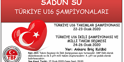 Sadun SU Türkiye U16 Şampiyonaları Ankara'da!